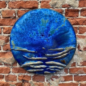 Plate 56 cm blue chrystal